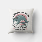 本と猫で丸まる – 居心地の良い猫読の クッション (裏面)