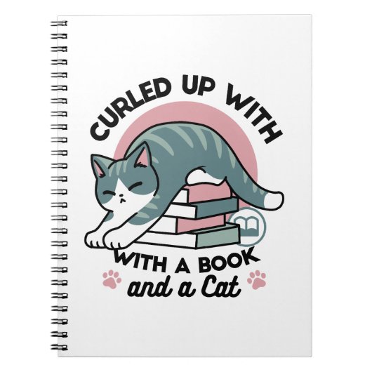 本と猫で丸まる – 居心地の良い猫読の ノートブック (正面)