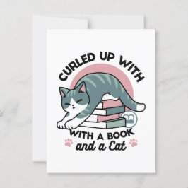 本と猫で丸まる – 居心地の良い猫読の ポストカード