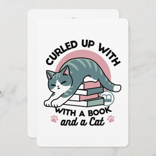 本と猫で丸まる – 居心地の良い猫読の 招待状 (正面/裏面)