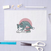 本と猫で丸まる – 居心地の良い猫読の 薄葉紙 (クラフト)