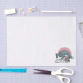 本と猫で丸まる – 居心地の良い猫読の 薄葉紙 (クラフト)