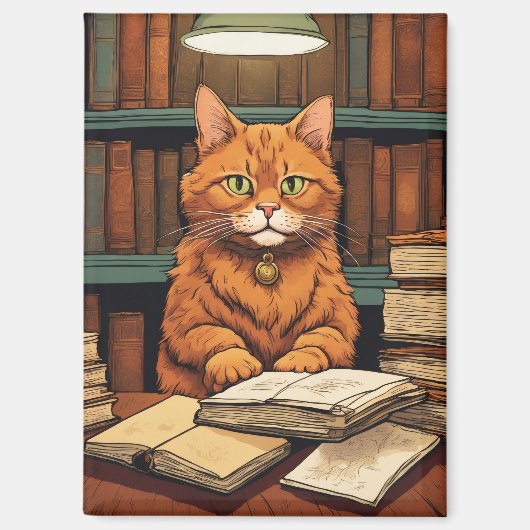 本と猫のマグネット マグネット (正面)