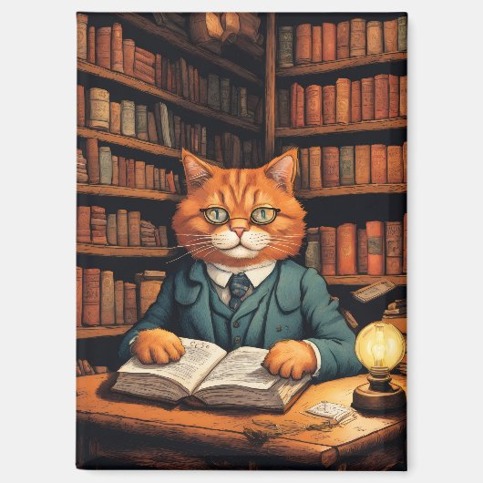 本と猫のマグネット マグネット (正面)