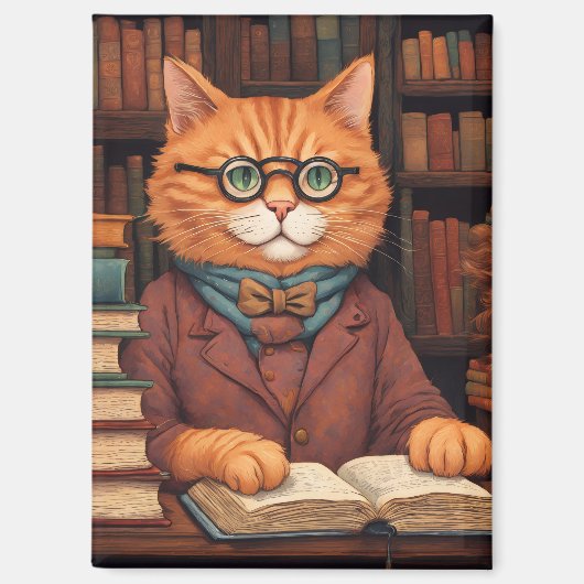 本と猫のマグネット マグネット (正面)