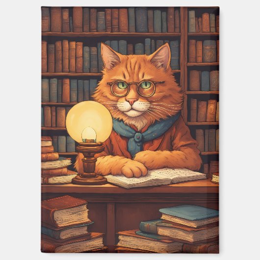 本と猫のマグネット マグネット (正面)