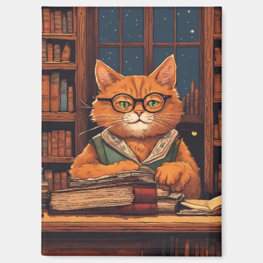 本と猫のマグネット マグネット (正面)