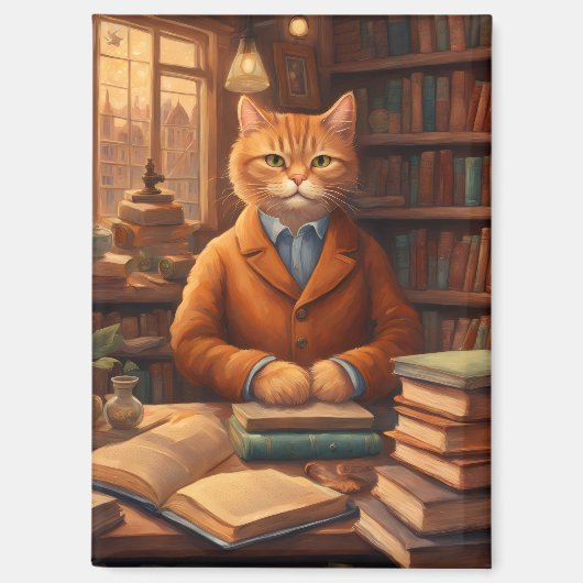 本と猫のマグネット マグネット (正面)
