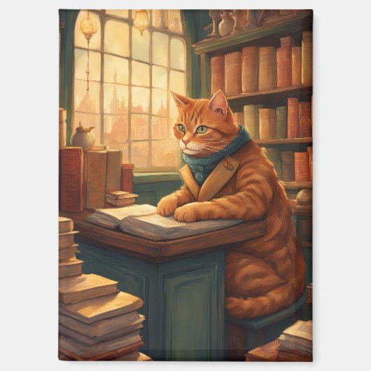 本と猫のマグネット マグネット (正面)
