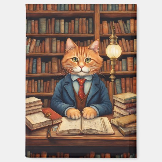 本と猫のマグネット マグネット (正面)
