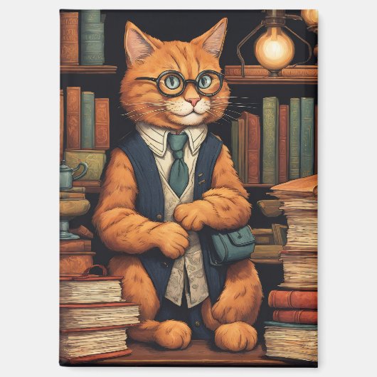 本と猫のマグネット マグネット (正面)