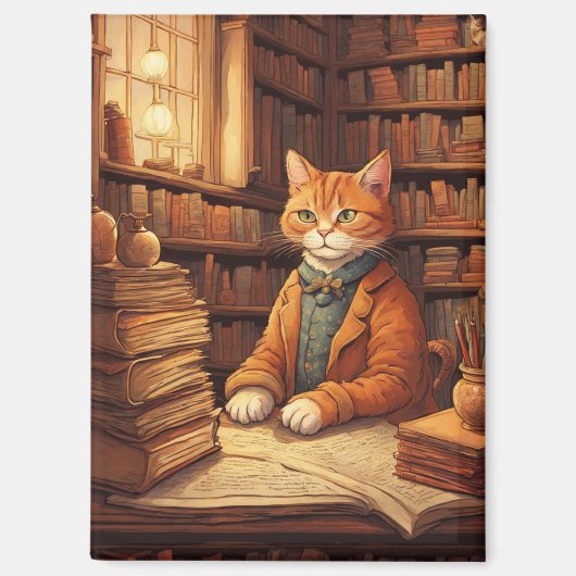本と猫のマグネット マグネット (正面)