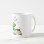 本と猫カラフル コーヒーマグカップ (正面右)