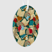 本と猫 オーナメント (正面)