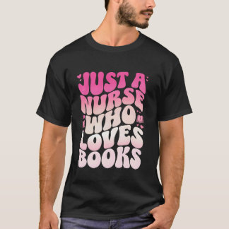本と看護師が好きなだけ Funny Bookworm & Nurs Tシャツ