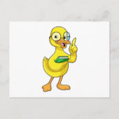 本と眼鏡の教師アヒル ポストカード (正面)