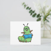 本と眼鏡をかけたオタクとしての毛虫 ポストカード (スタンド正面)