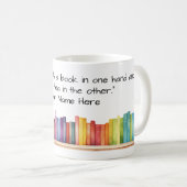 本と紅茶のマグで私を見つける コーヒーマグカップ (正面右)