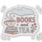 本と紅茶 - エレガントな読書家 シール (正面)