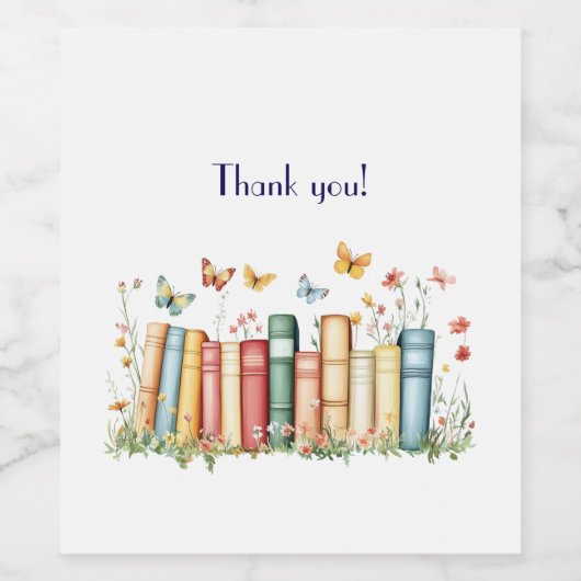 本と花ありがとう ワインラベル (シングルラベル)