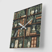 本と花の壁時計 スクエア壁時計 (傾斜)