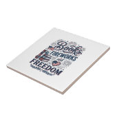 本と花火と自由　愛国読書家Tシャツ タイル (側面)