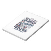 本と花火と自由 愛国読者Tシャツ ノートパッド (回転)