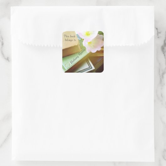 本と花 スクエアシール (バッグ)