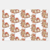 本と花 ラッピングペーパーシート (正面3)