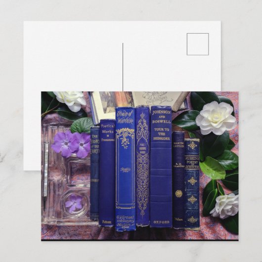 本と花(椿) ポストカード (正面/裏面)