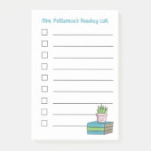 本と観葉植物の先生の読書リスト付箋 ポストイット (正面)