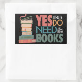 本と読愛 長方形シール (バッグ)