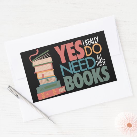 本と読愛 長方形シール (封筒)