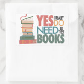 本と読書の愛ステッカー 長方形シール (バッグ)