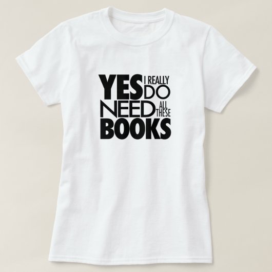 本と読書の愛Tシャツ Tシャツ (デザイン正面)