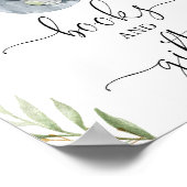 本と贈り物の緑の象の赤ちゃんシャワーのサイン ポスター (角)