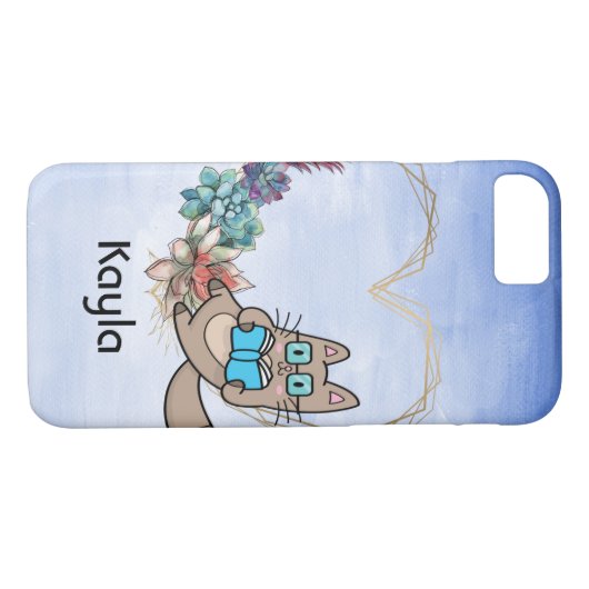 本と金ゴールドのハート付フェイクき猫 Case-Mate iPhoneケース (裏面(横))