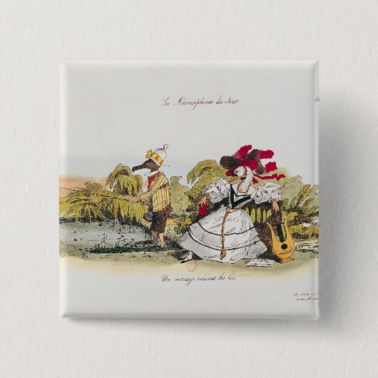 本による結婚 缶バッジ (正面)