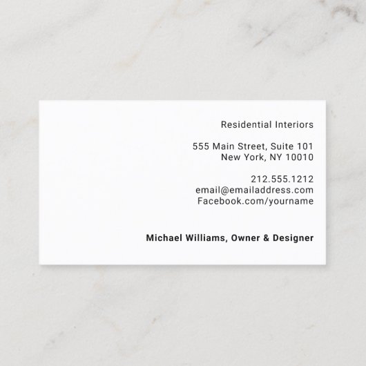 本にマッチしたはっきりした大理石のパターン 名刺 (裏面)