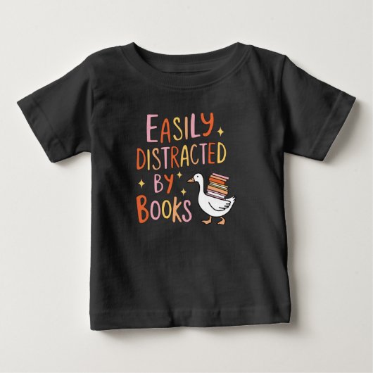 本に気を取られる ベビーTシャツ (正面)