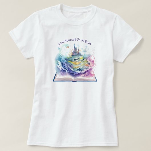 本に没頭する Tシャツ (デザイン正面)