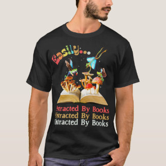本に簡単に気を散らすカエルの妖精ダール Tシャツ