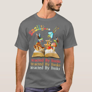 本に簡単に気を散らすカエルの妖精ダール Tシャツ
