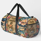 本に簡単に気を散らす – 水彩本の恋人 ダッフルバッグ (右コーナー)