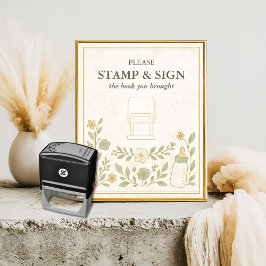 本に署名して | Baby Showerライブラリの構築 ポスター