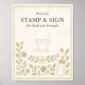 本に署名して | Baby Showerライブラリの構築 ポスター (正面)