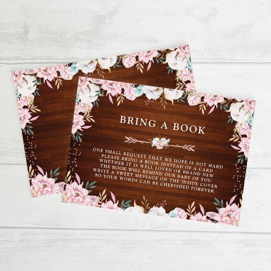 本に花と矢を添えて　ラスティック 招待状