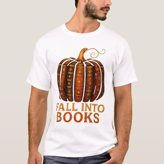 本に飛び込もう　パンプキン | 秋の読書好き Tシャツ (正面)