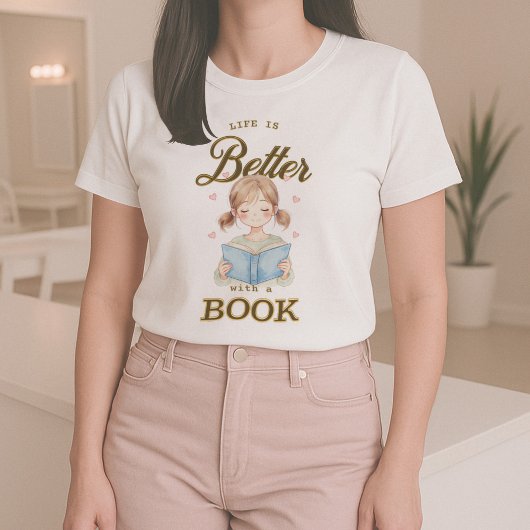 本のある生活は最高 Tシャツ