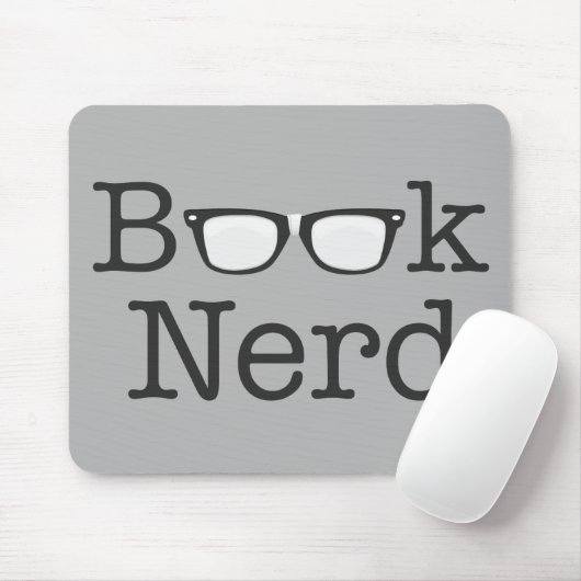 本のおたくのおもしろいなめがねの文字 マウスパッド (マウス)
